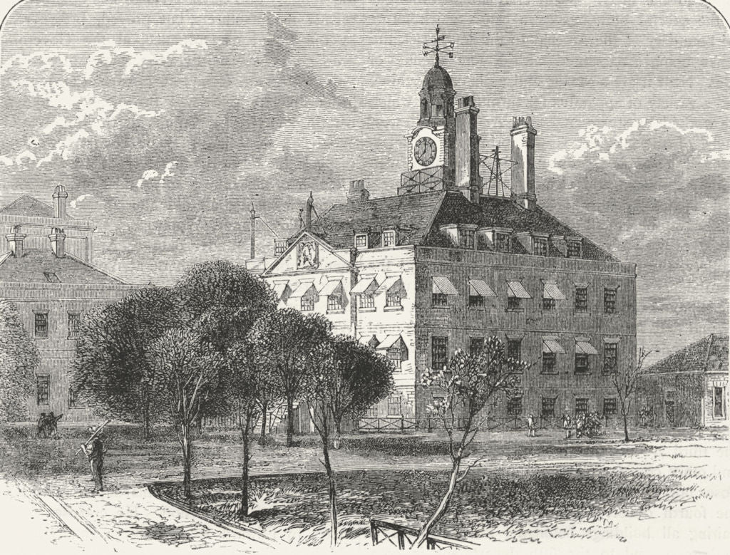 WOOLWICH DOCKYARD. Admiral-Superintendent's Office, 1869 1888 old print